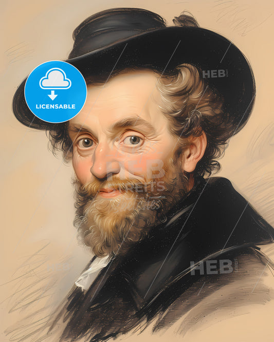 Peter Paul, Rubens, 1577 - 1640, a man with a beard wearing a hat
