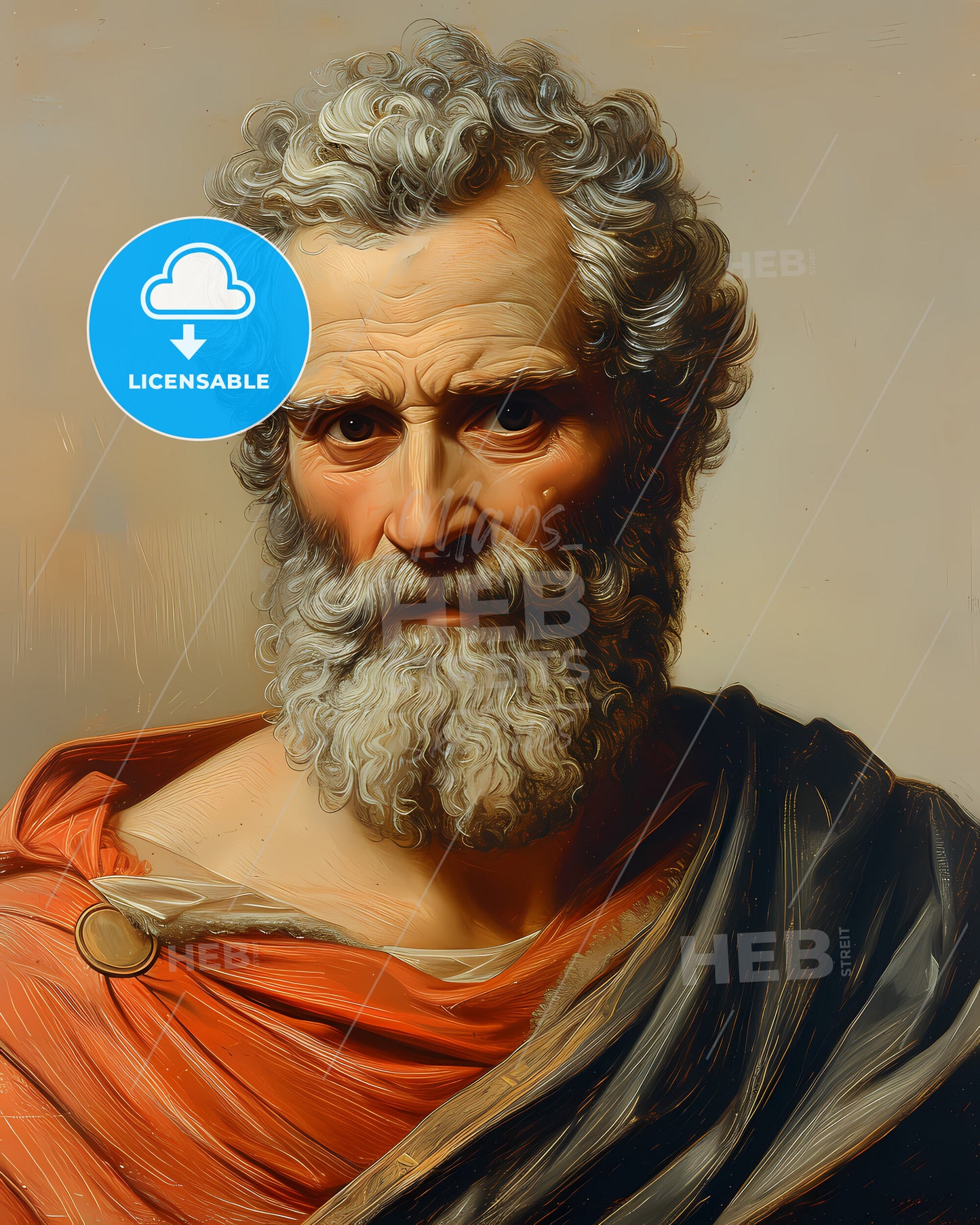 Zeno of Citium, c. 334-335 BC - c. 262 BC, a painting of a man with a beard