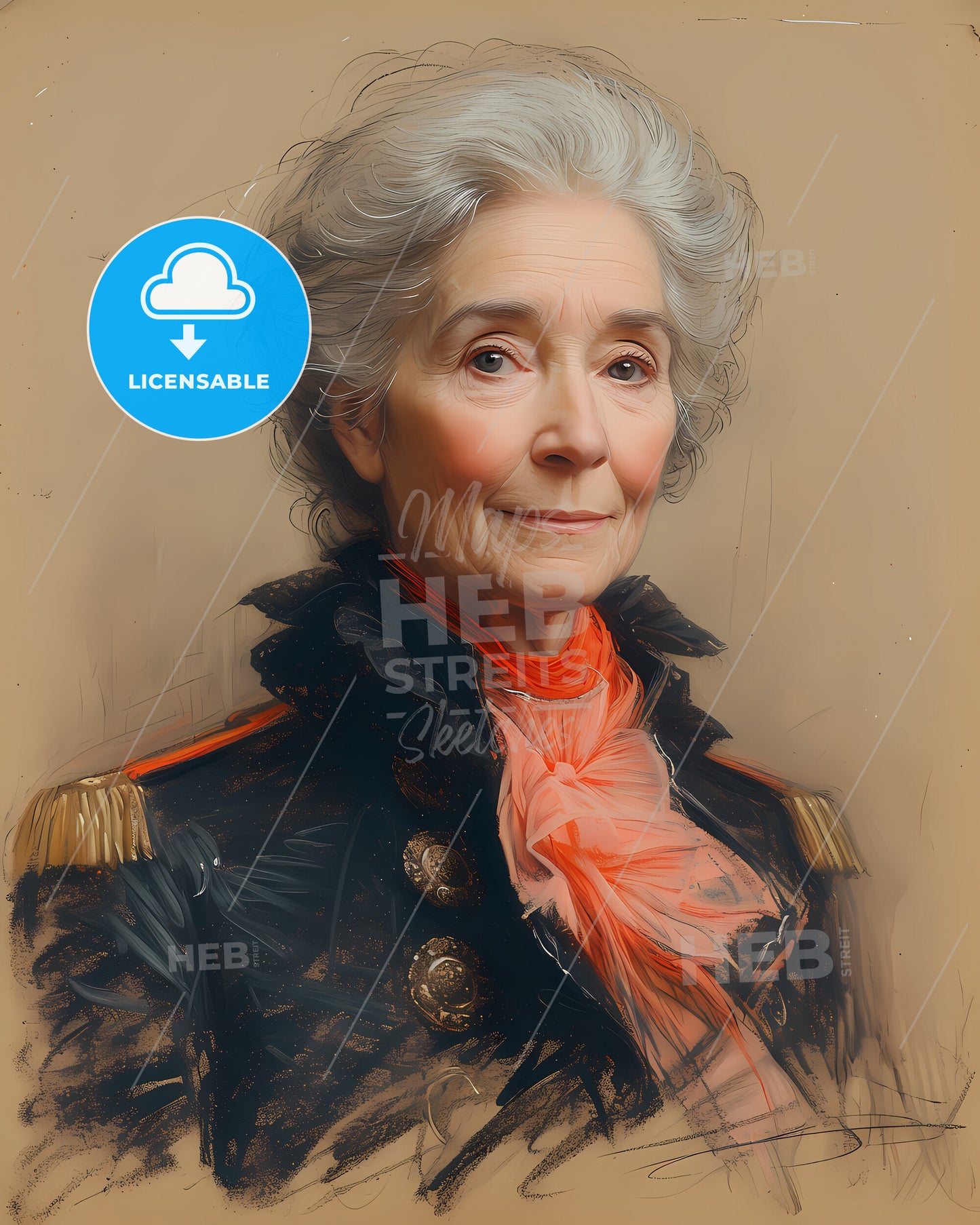 Catherine, the Great, 1729 - 1796, a woman in a military uniform