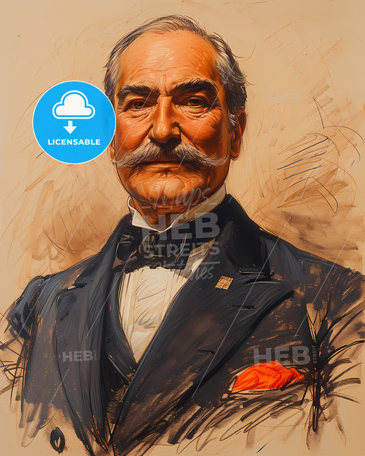 Porfirio, DÍaz, 1830 - 1915, a man with a mustache wearing a suit