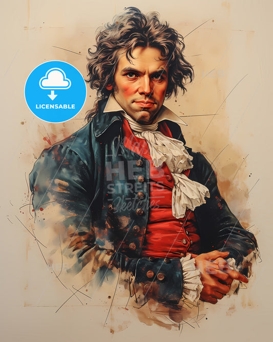 Ludwig, van Beethoven, 1770 - 1827, a man in a garment