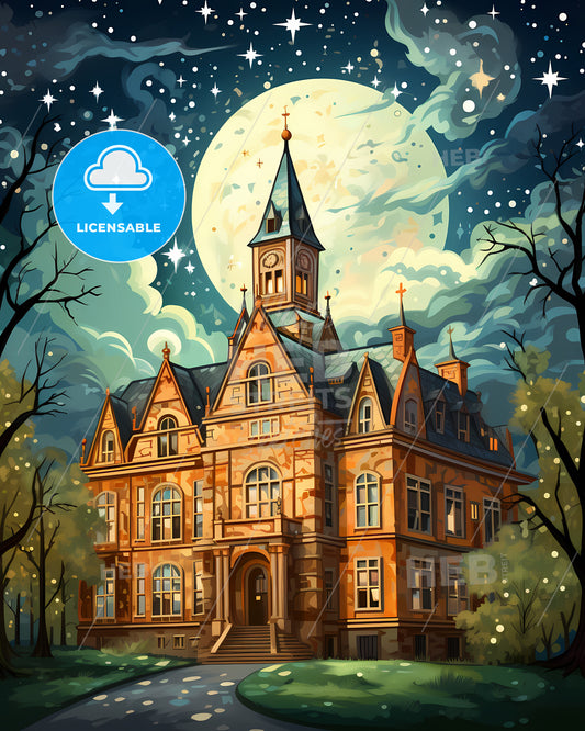 De Ronde Venen, Netherlands, a building with a tower and trees in front of it