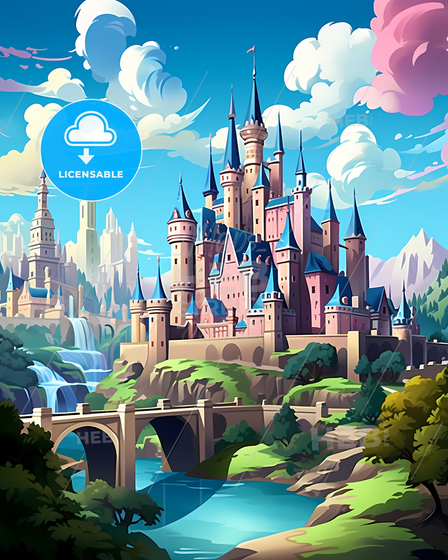 Luxembourg City, Luxembourg, a castle with a bridge and a river