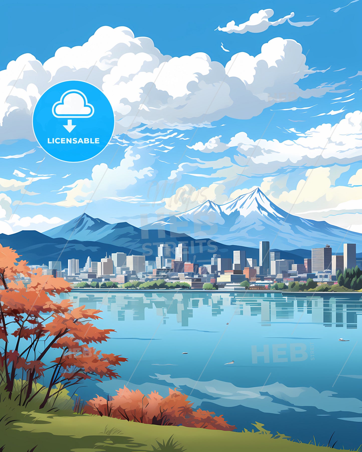 Stavanger, Norway, a city by a lake