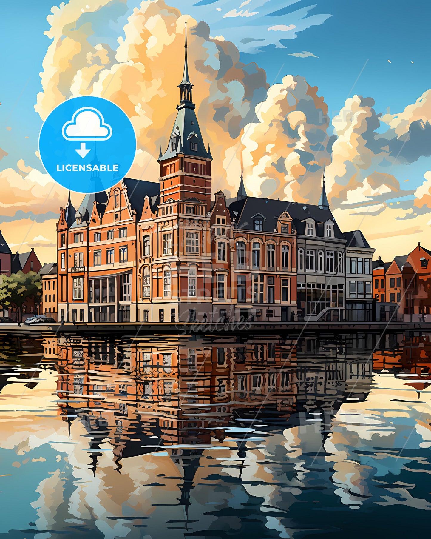 The Hague, Netherlands, a building next to a body of water