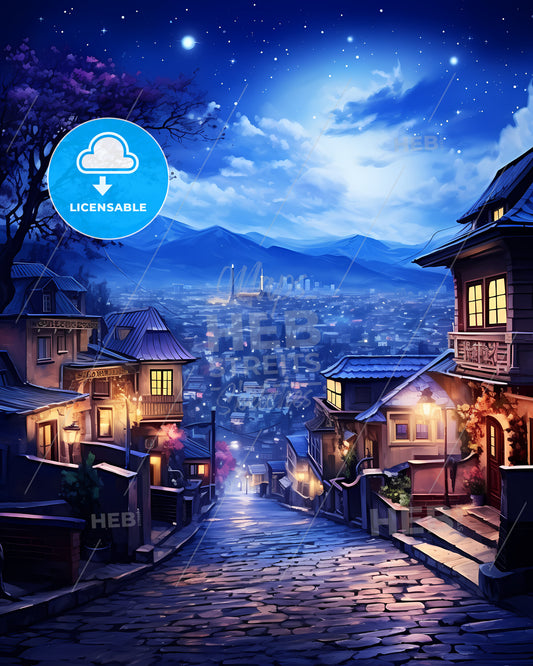 Scranton, Pennsylvania, a street with buildings and trees in the background