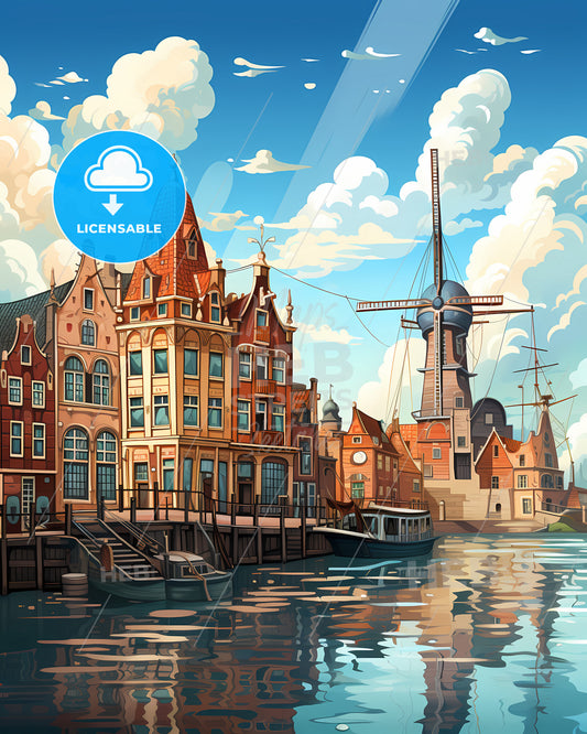 Nissewaard, Netherlands, a water next to a city