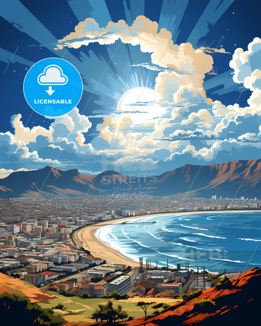 Brighton And Hove, South East England, a city and beach with mountains and water