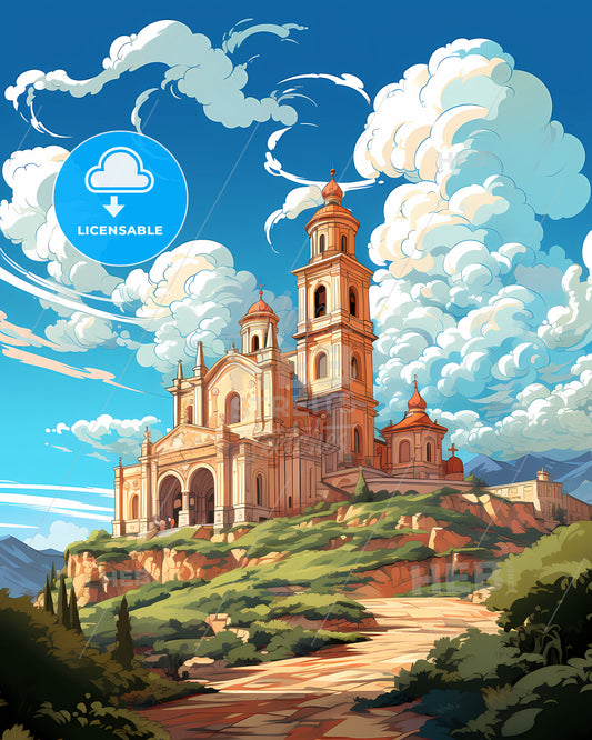 Andria, Italy, a building on a hill