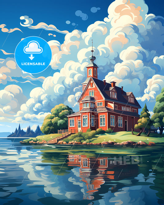 Ridderkerk, Netherlands, a house on the water