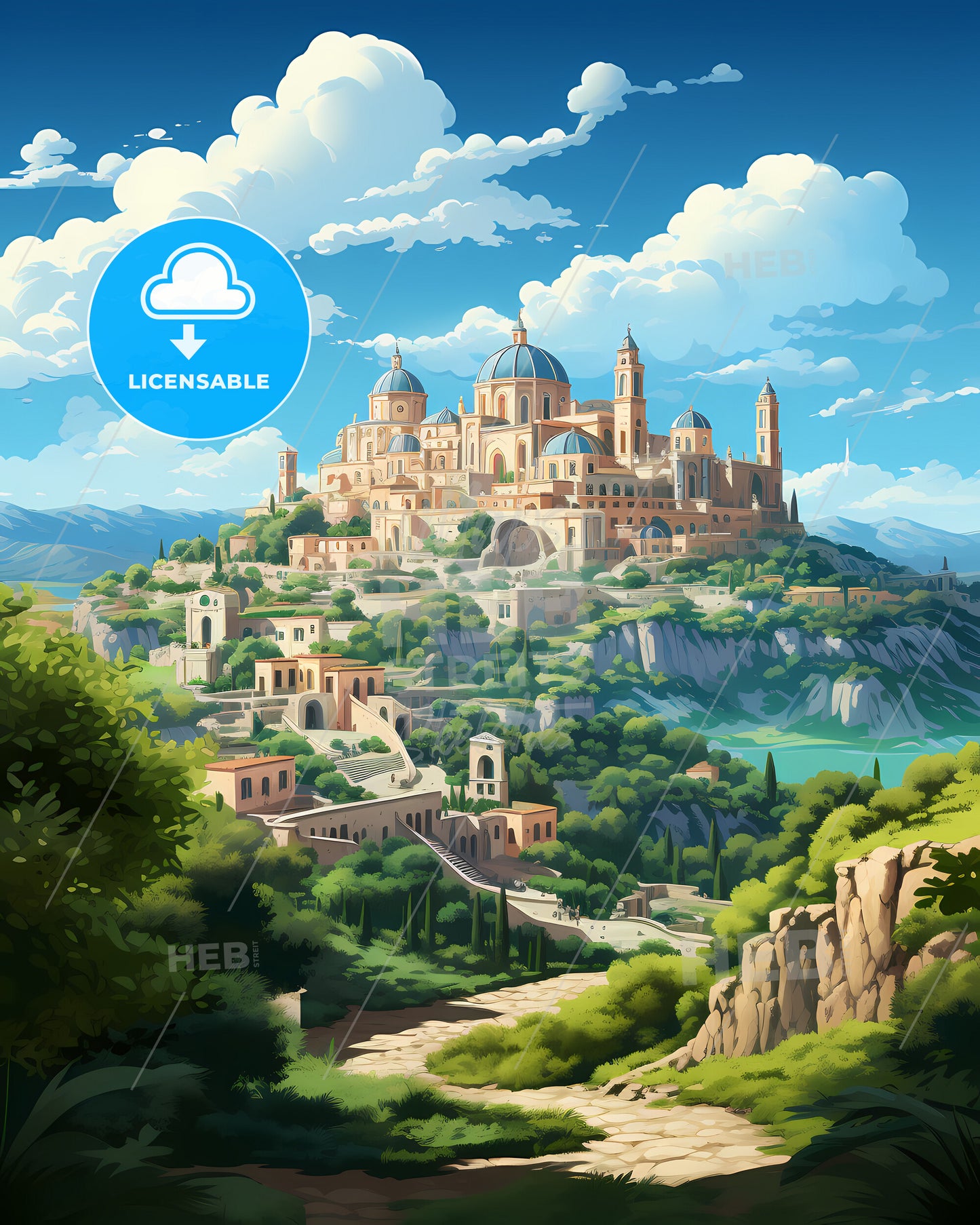 Civitavecchia, Italy, a castle on a hill