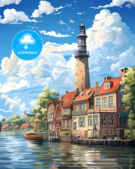 Barendrecht, Netherlands, a building next to a body of water