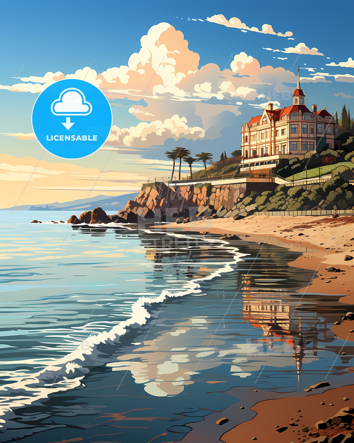 Povoa De Varzim, Portugal, a building on a cliff by the water