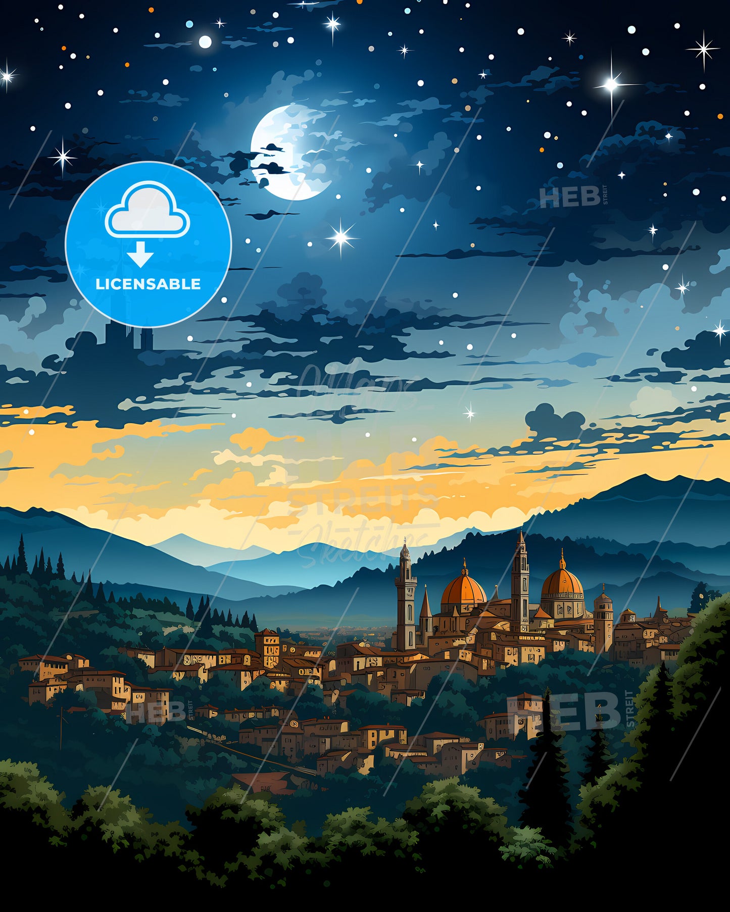 Livorno, Italy, a city in the mountains