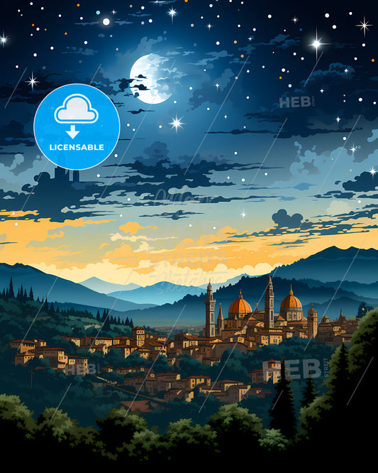 Livorno, Italy, a city in the mountains