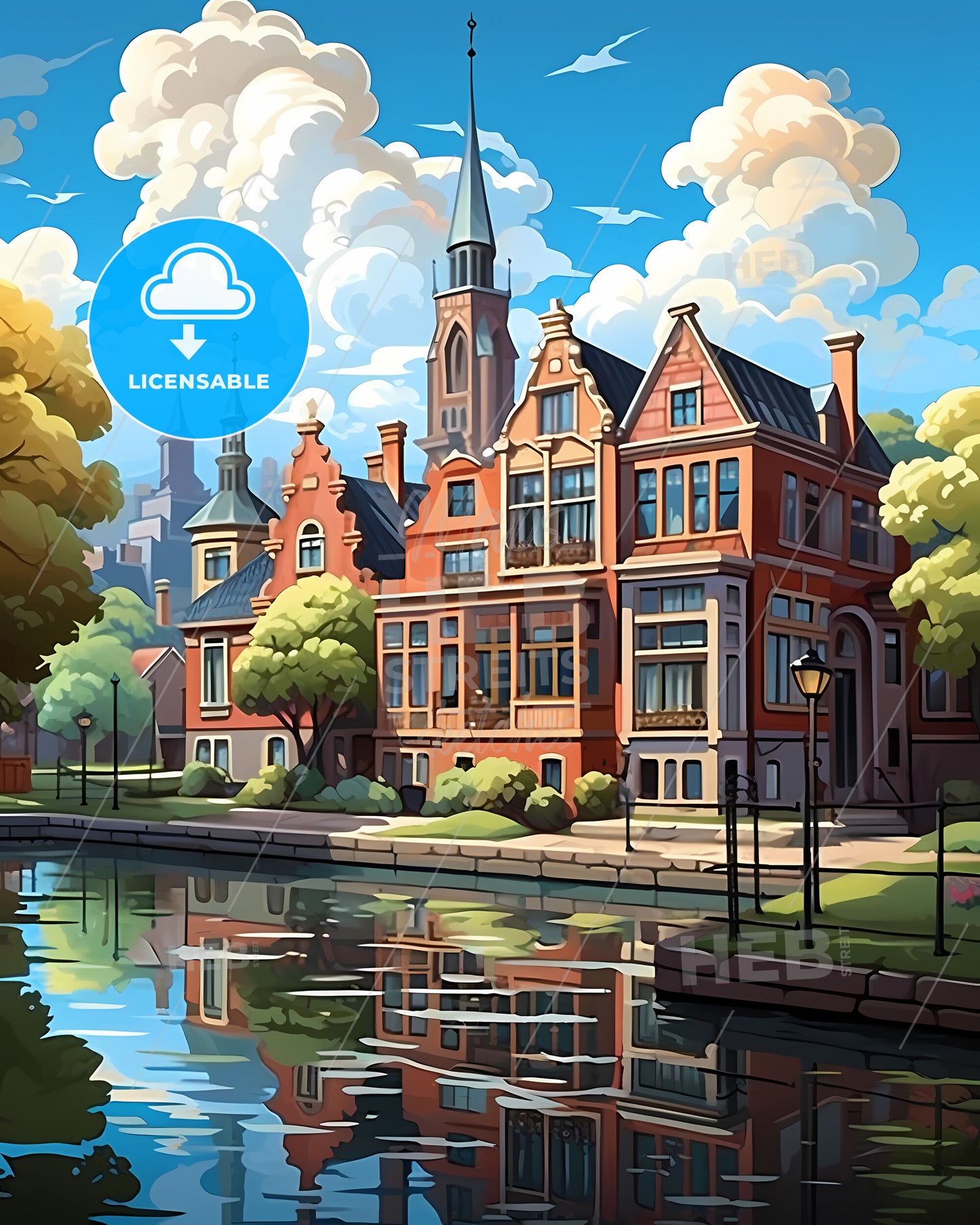 Ridderkerk, Netherlands, a building next to a river