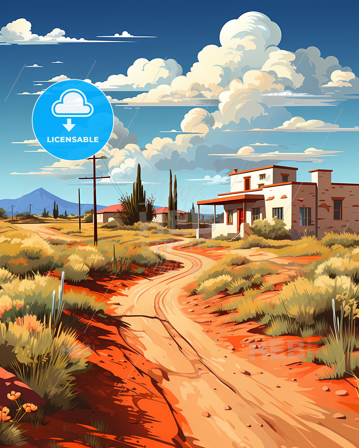 Surprise, Arizona, a dirt road leading to a house