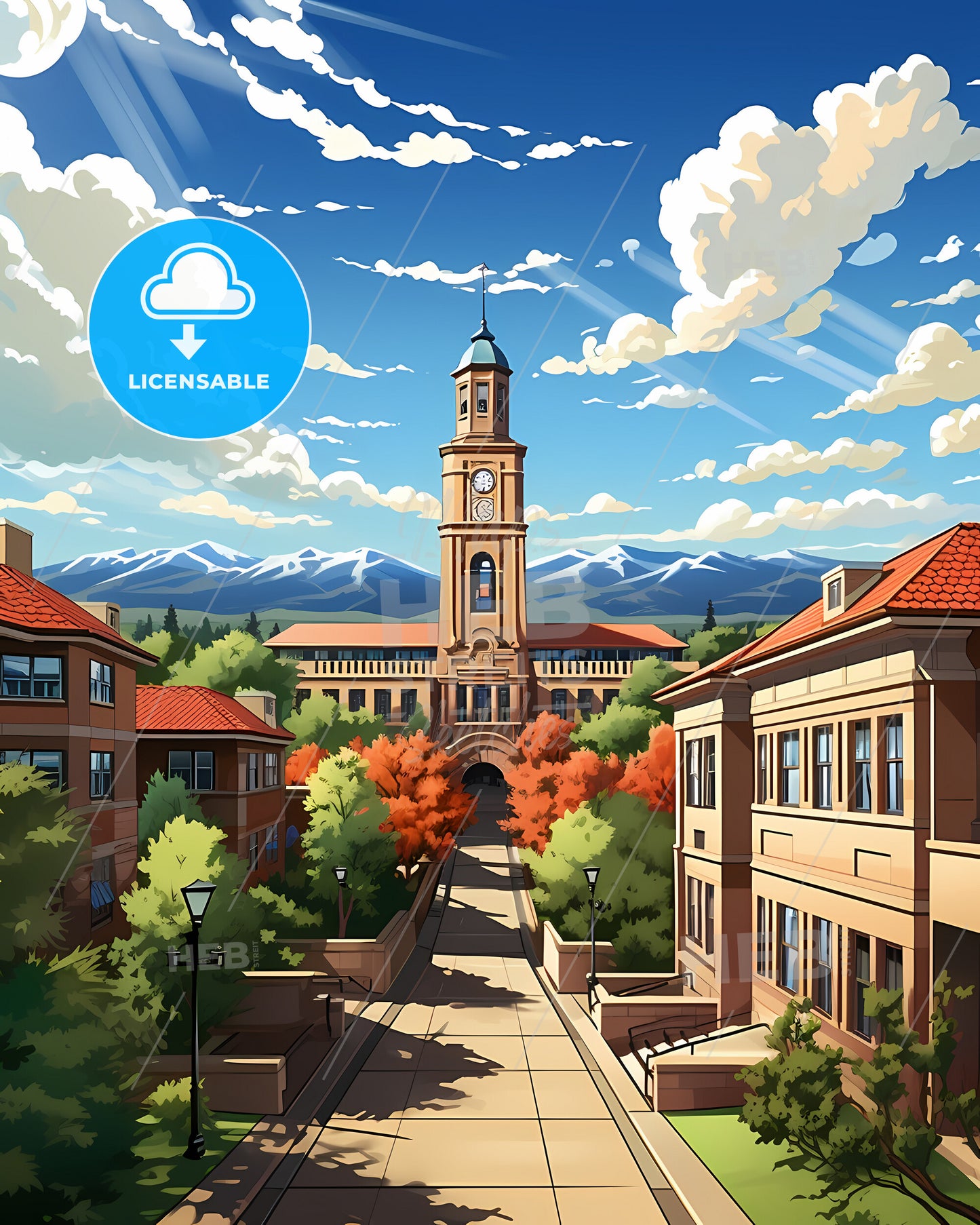 Boulder, Colorado, a building with a clock tower