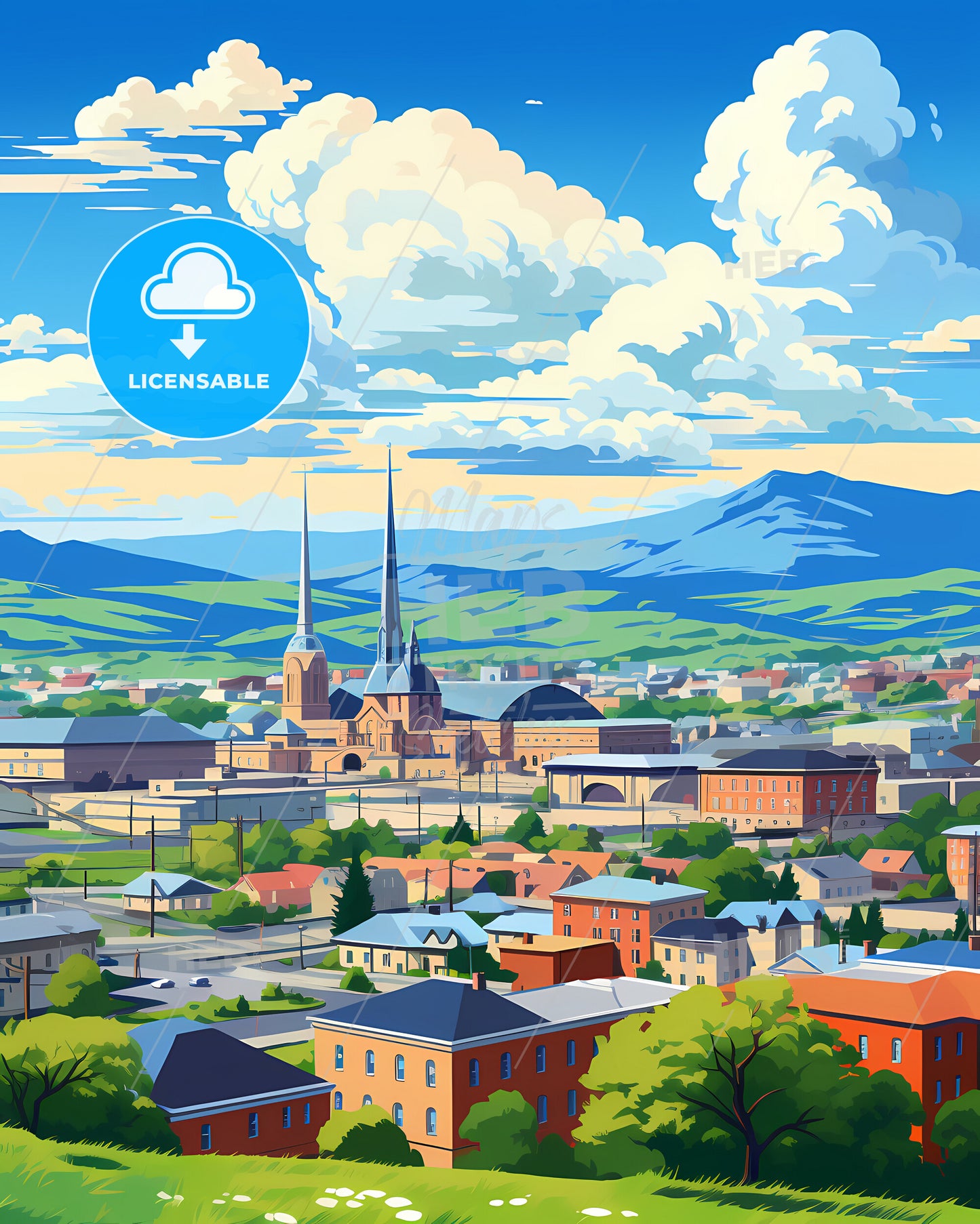 Ennis, County Clare, a city with buildings and trees