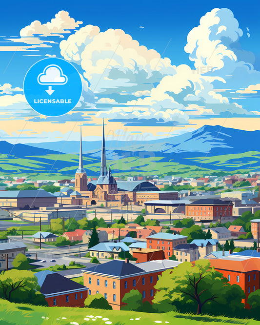 Ennis, County Clare, a city with buildings and trees