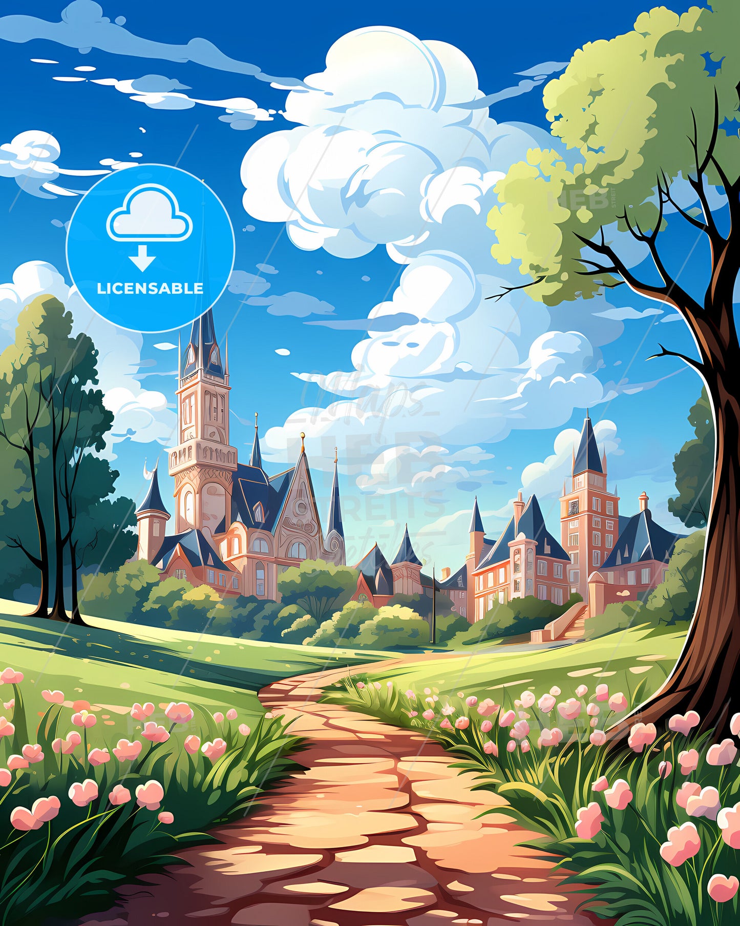 Boulder, Colorado, a path leading to a castle