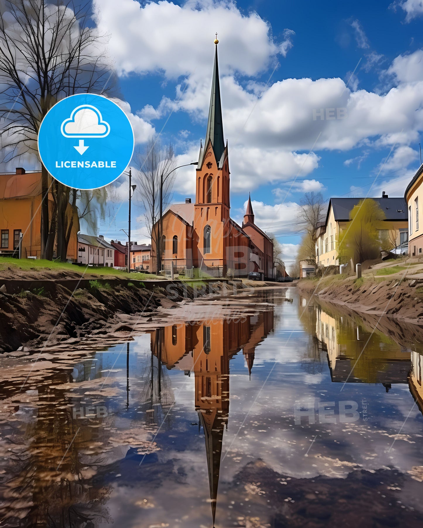 Uppsala, Sweden, a body of water with buildings and trees in the background
