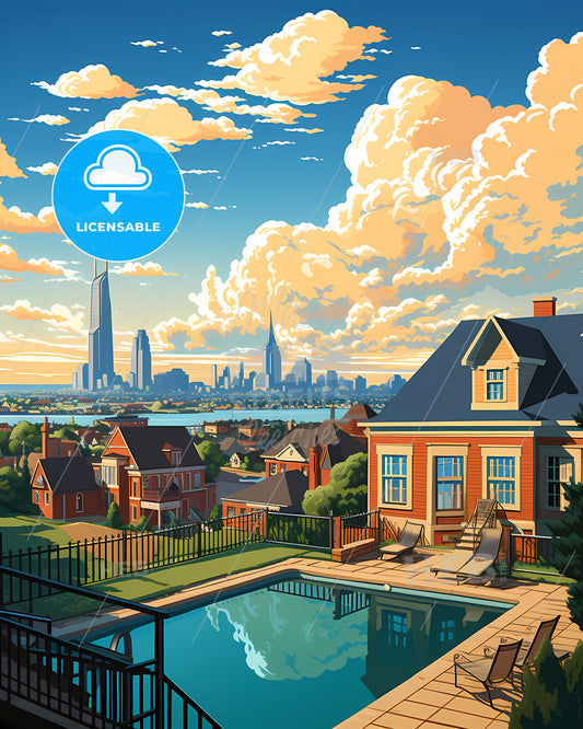 Portsmouth, Virginia, a lively and colourful cityscape