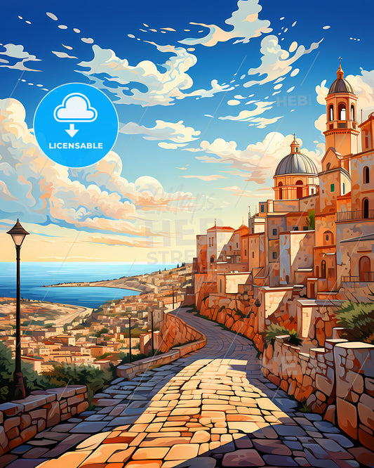 Molfetta, Italy, a lively and colourful cityscape