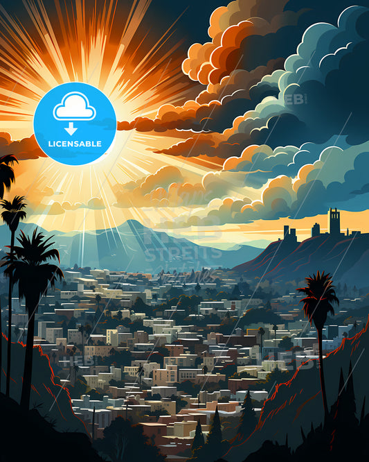 Corona, California, a lively and colourful cityscape