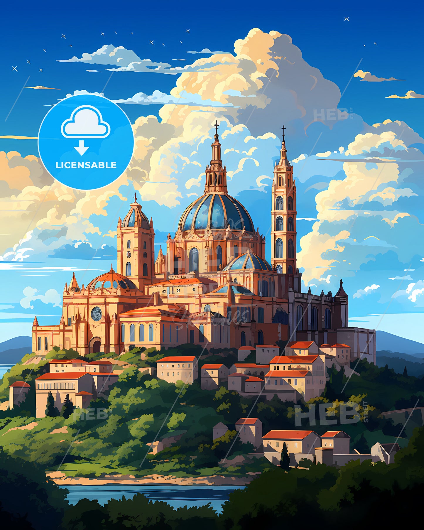 Agualva-Cacem, Portugal, a building on a hill