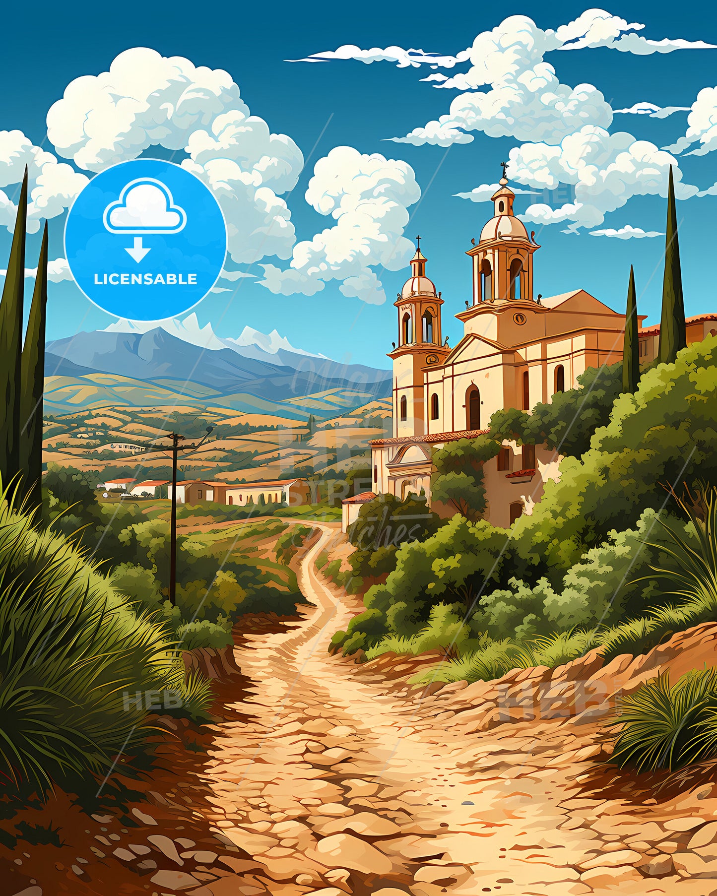 Redlands, California, a dirt road leading to a building