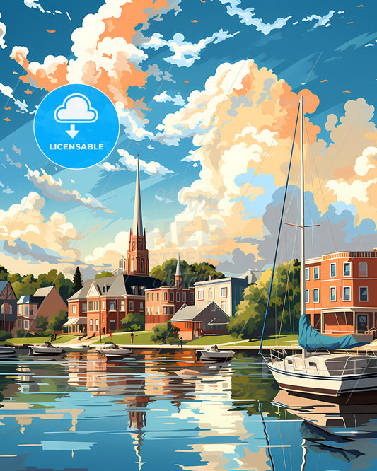 Port Orange, Florida, a water body with boats and buildings in the background