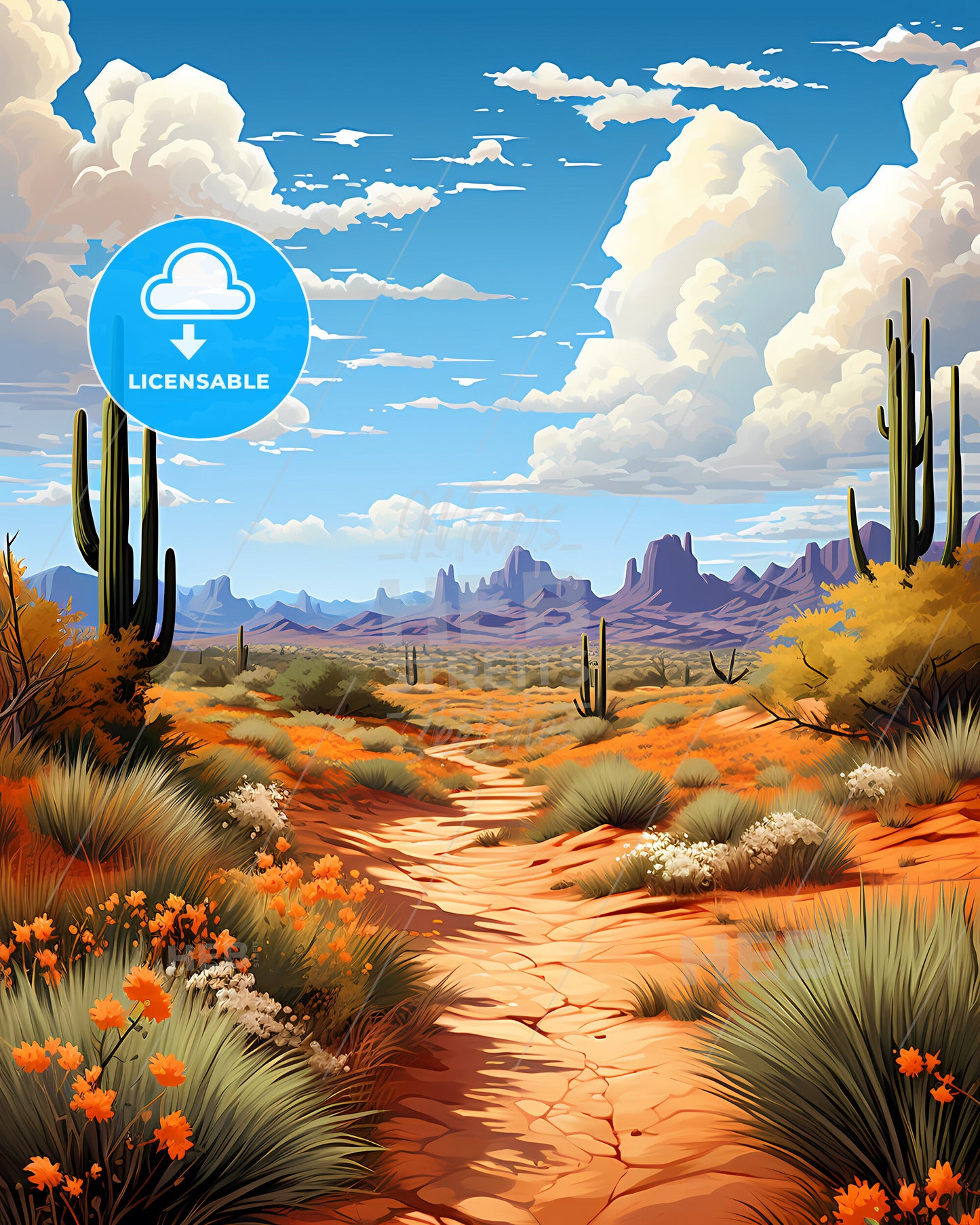 Goodyear, Arizona, a dirt road through a desert