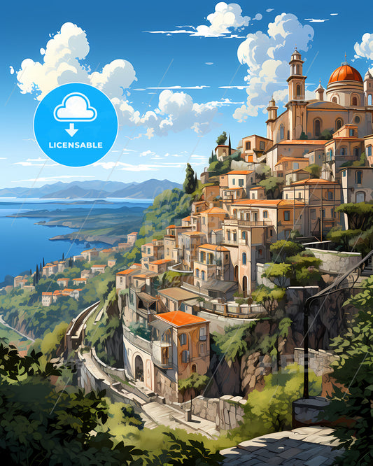 Scafati, Italy, a city on a hill