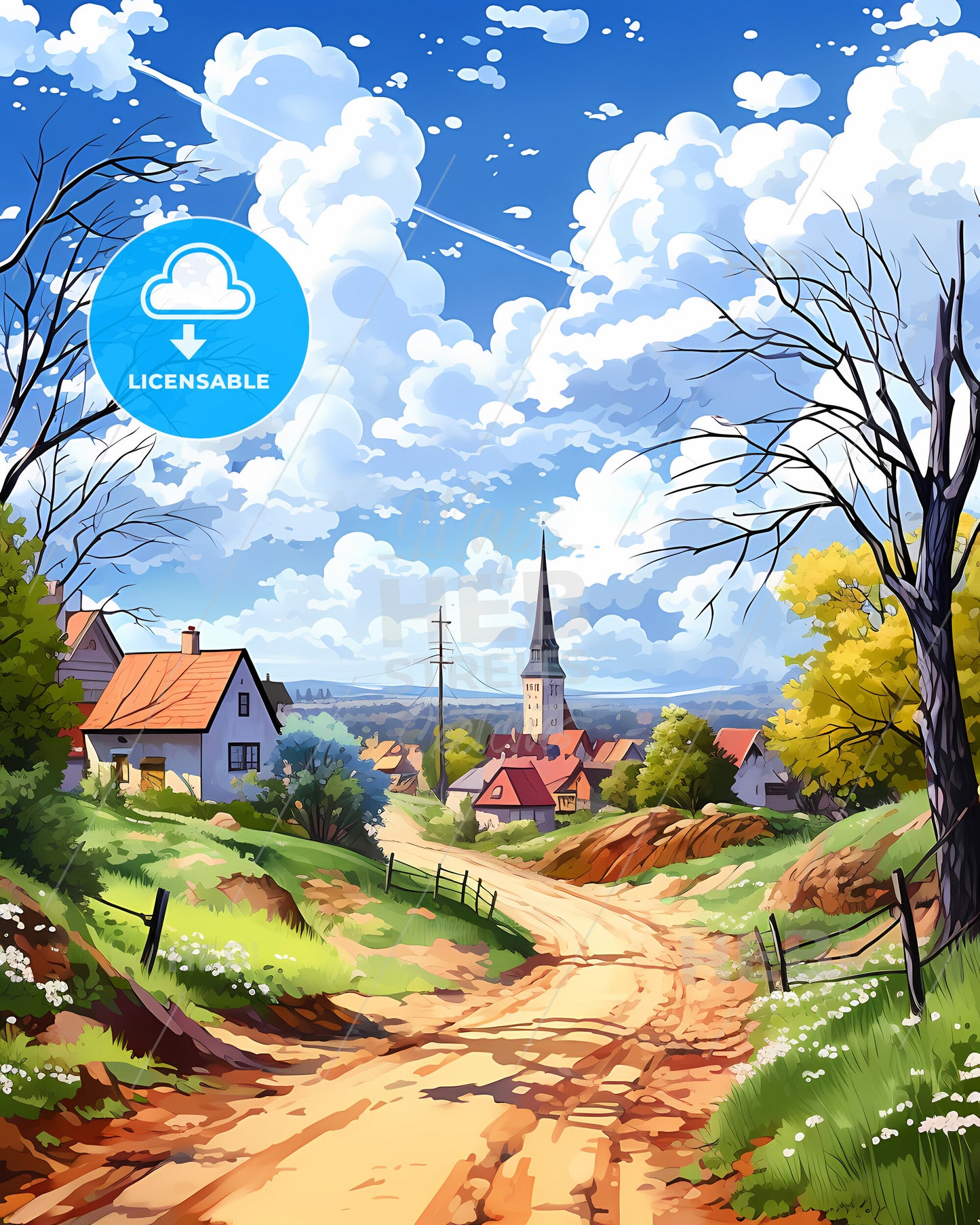 Northampton, East Midlands, a dirt road leading to a village