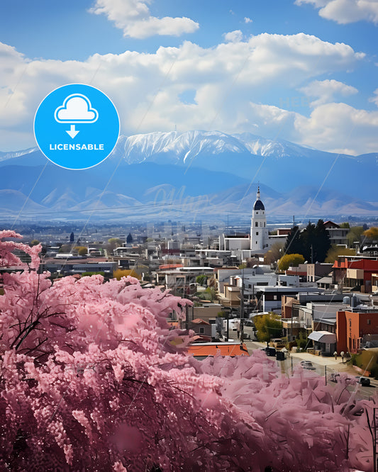 Ogden, Utah, a city with pink blossoms