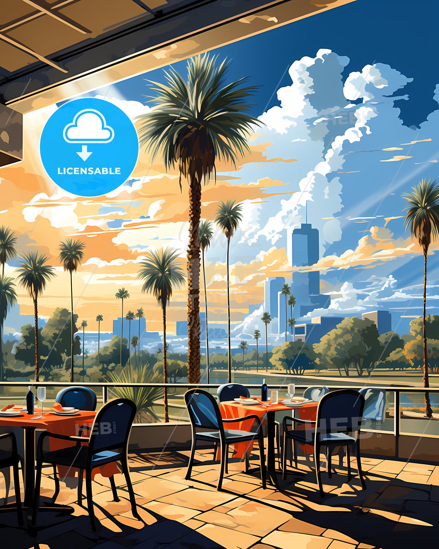 Pomona, California, a restaurant with tables and chairs