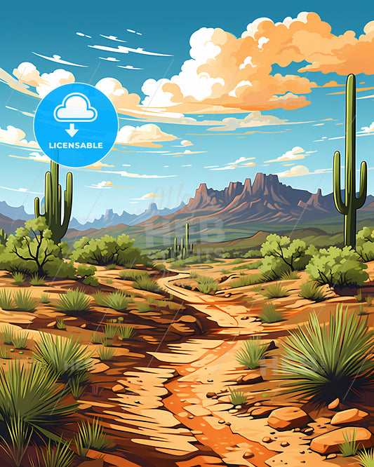 Avondale, Arizona, a dirt road through a desert