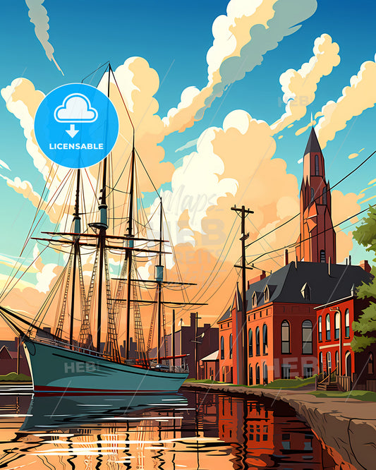 New Bedford, Massachusetts, a boat in the water