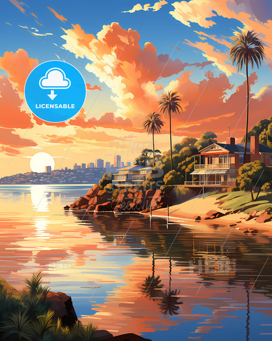 North Miami, Florida, a house on a hill next to a body of water