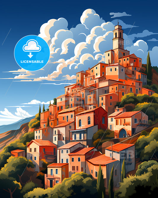 Catanzaro, Italy, a colorful buildings on a hill