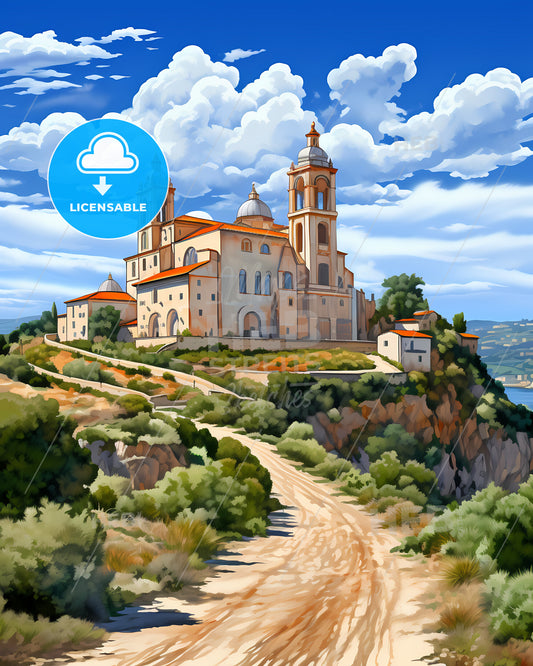 Altamura, Italy, Melk Abbey on a hill