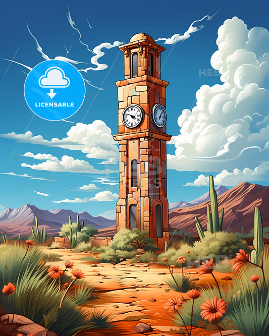Avondale, Arizona, a clock tower in the desert