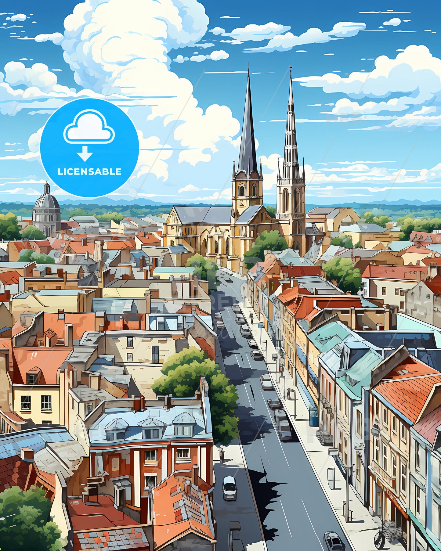 Navan, County Meath, a city with a church and a street