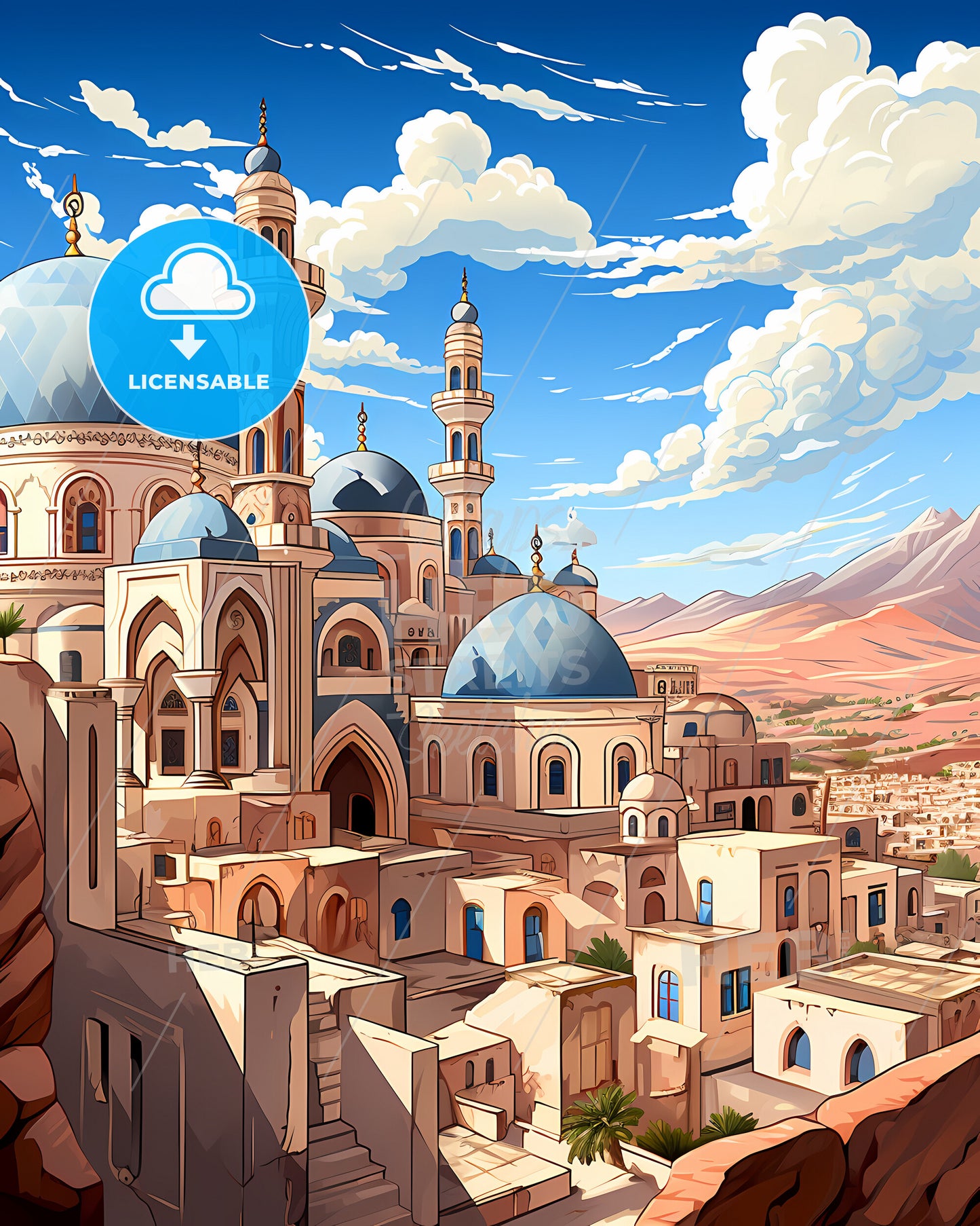 Kokshetau, Kazakhstan, a cartoon of a city