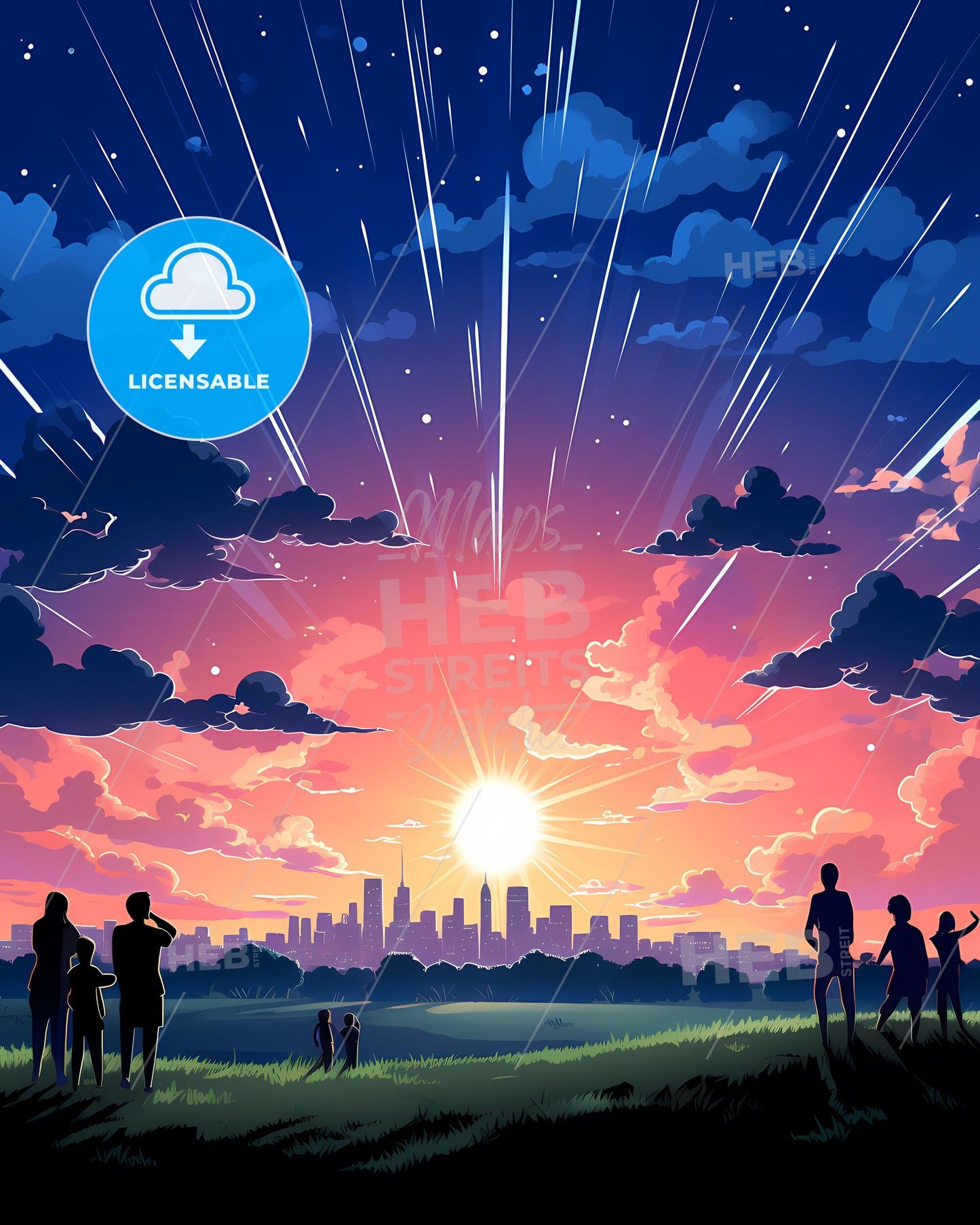 Thornton, Colorado, a group of people standing in a field with a city in the background