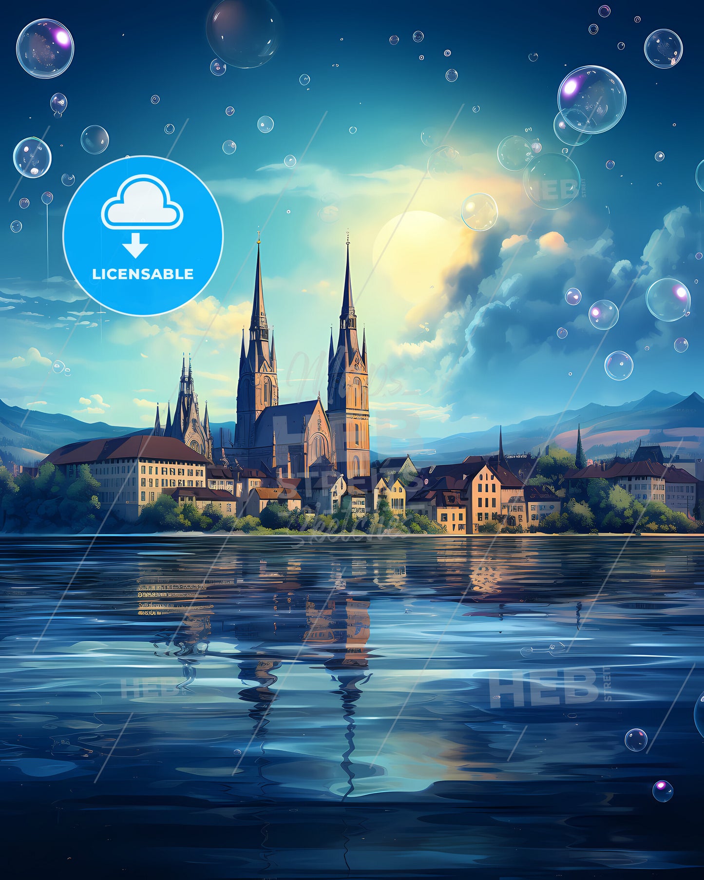 Kã¶Niz, Switzerland, a city on the water