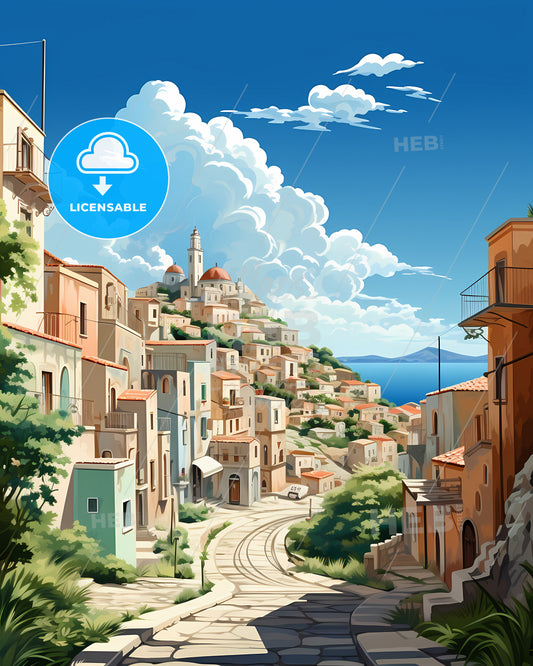 Gela, Italy, a city on a hill