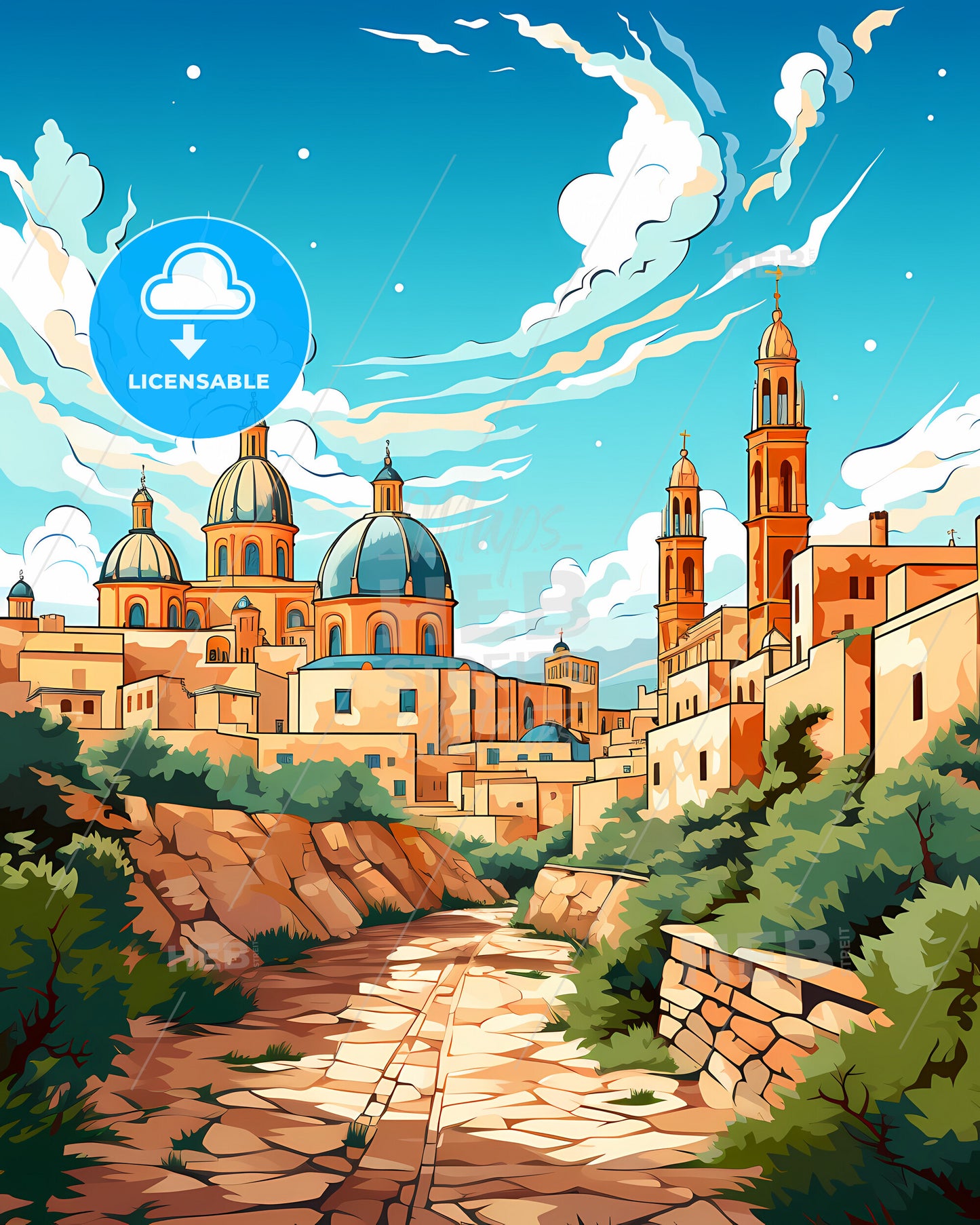 Bari, Italy, a city with a road and trees