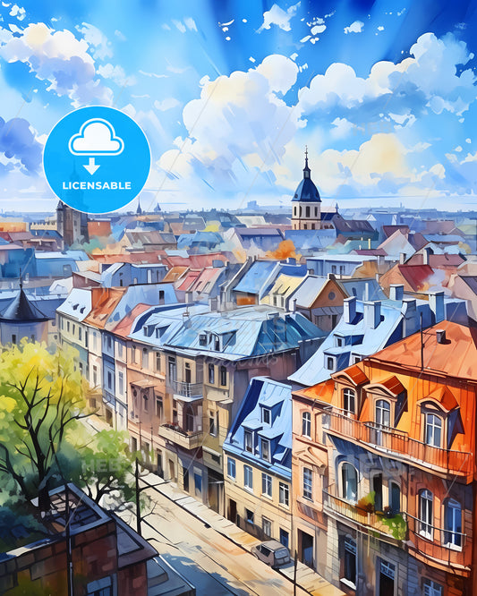 Lviv, Ukraine, a city with many buildings